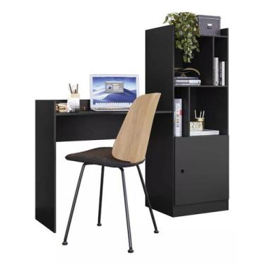 Imagem de Escrivaninha Mesa De Estudo Office Job Com Estante 1 Porta - Albatroz