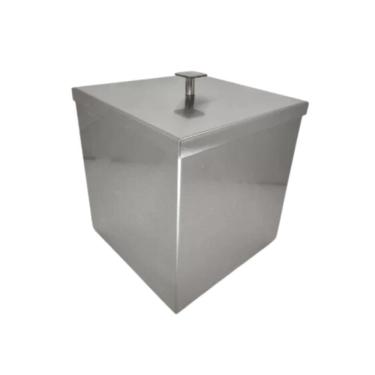 Imagem de Lixeira Rodinox Inox Polido Quadrada 5,2L