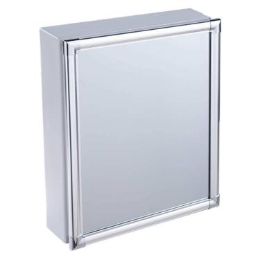 Imagem de Armário Plástico com Perfil de Alumínio de Sobrepor 36 x 45 x 11 cm AL42 Astra