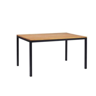 Imagem de Mesa de Jantar 120x90cm Tampo Madeira Maciça Denver Daf Mobiliário Preto/Mel