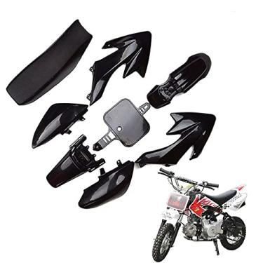 Imagem de Kit de carenagem de corpo de plástico de 8 peças de para-lama preto/vermelho com cobertura de tanque de almofada, placa de matrícula para CRF50 XR50 CRF 50 SDG SSR 50cc 110cc 125cc Pit Dirt Bike com