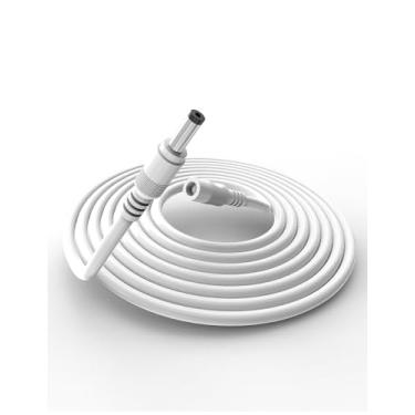 Imagem de Cabo de extensão de 3 m para adaptador de energia do Echo Dot de 15 W Amazon Echo Dot (3.ª 4.ª Gen), Echo Show 5 (1.ª 2.ª Gen), Echo Dot 3.ª, Fire TV Cube e muito mais. Cabo de cobre 18 AWG, branco