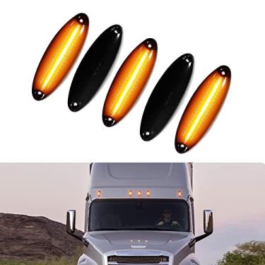 Imagem de Tonsya Para 2008 2009 2010 2011 2012 2013 2014 2015 2016 2017 2018 2019 Freightliner Cascadia Semi-Caminhões Cabine Elevada Frontal Marcador Telhado Running Top Clearance Lights Substituição Âmbar 5