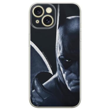Imagem de ERT GROUP Capa de celular para iPhone 15 Plus original e oficialmente licenciada DC padrão Batman 020 perfeitamente adaptada à forma do celular, capa feita de TPU