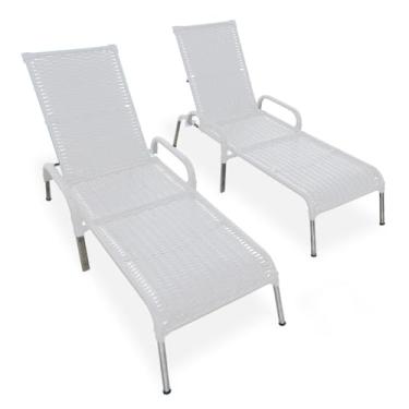 Imagem de MRDDECORA, Kit 2 Espreguiçadeiras Reclinável Alumínio Madrid (branco)