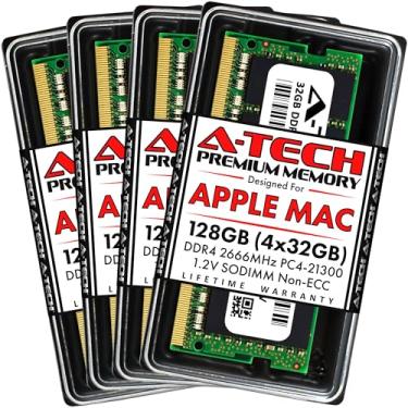 Imagem de A-Tech 128GB (4 x 32 GB) RAM para Apple 2019 iMac 27 polegadas Retina 5K | DDR4 2666 MHz PC4-21300 SO-DIMM 260-Pin CL19 1,2V Kit de atualização de memória sem buffer ECC