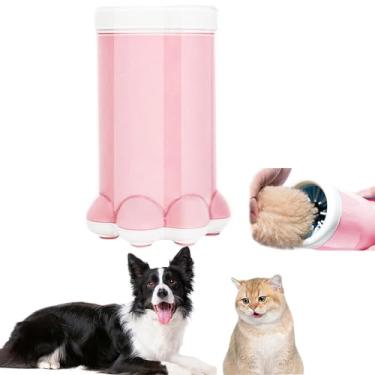 Imagem de Limpiador de Paw de Cães para Cães Pequenos Médio Puppy,Limpiador de Paw de Cães Caro com Pincel de Silício Scrubber,Limpiador de Paw Buddy Muddy Paw,Copa de Limpiador de Paw (Pink)