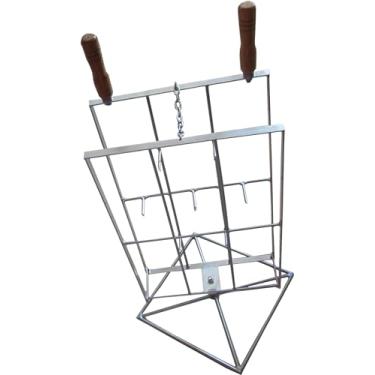Imagem de Espeto Costela Fogo Chão Galvanizado C/base Giratória P/25kg