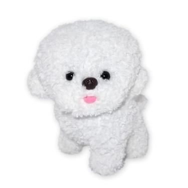 Imagem de Cachorro de Pelúcia Sentado Poodle Branco Fofy Toys