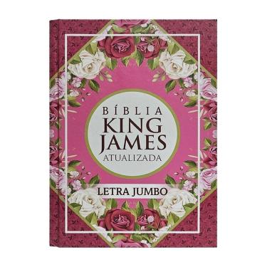 Imagem de Bíblia jumbo kja - capa dura - rosa geométrica