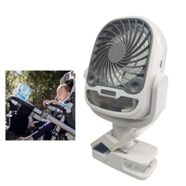 Imagem de Ventilador de Mesa Umidificador Agua Bateria Recarregavel USB Gancho Garra 3 Velocidades Portatil Giratorio 360 Graus Dia Quente Calor Verao