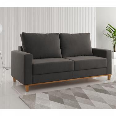 Imagem de Estofado Living 3 Lugares Gael Grafite - Casa Giulia