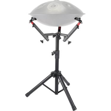 Imagem de Suporte dobrável para palco de nível profissional para tambores handpan de todos os tamanhos, tambor de língua de aço, altura ajustável de 3 níveis, suporte de carga de 20 kg