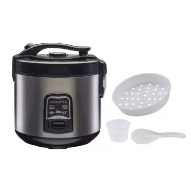 Imagem de   Panela Elétrica de Arroz Agratto 6 Xícaras Pai6x Inox + Bandeja de Legumes à Vapor 110v 