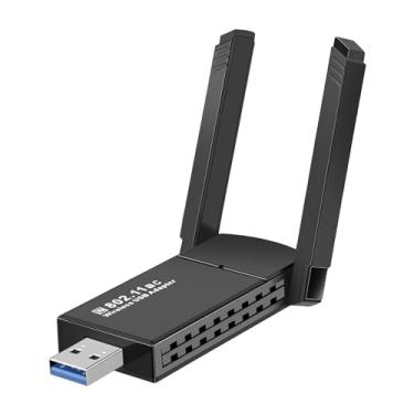 Imagem de YGNET Adaptador USB sem fio de 1300 Mbps, banda dupla Gigabit sem driver para desktop, receptor de rede WiFi