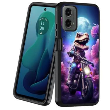 Imagem de Capa para Motorola Moto G 5G 2024 / Moto G Play 5G 2024, capa protetora resistente à prova de choque de 3 camadas à prova de poeira/queda para Moto G 5G 2024, dinossauro engraçado andando de