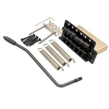 Imagem de Musiclily Pro 10,5mm Vintage Ponte Tremolo 6 Parafusos Bloco Latão Sólido 36mm para Guitarra Squier ST, Preta