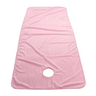 Imagem de Folha de Mesa de Massagem, Folha Curta Rosa de Pelúcia para Salão de Massagem para Mulheres, Loja de Massagem