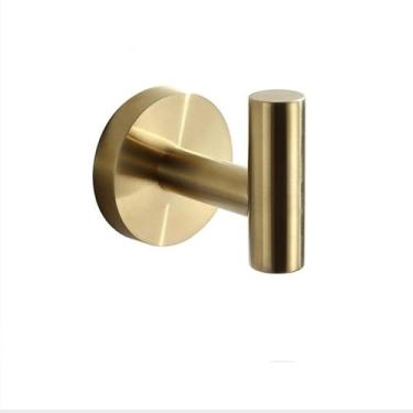 Imagem de Kit de acessórios de banheiro preto fosco, conjunto de hardware de aço inoxidável dourado, suporte de rolo de papel higiênico, gancho para robe, toalheiro, 1