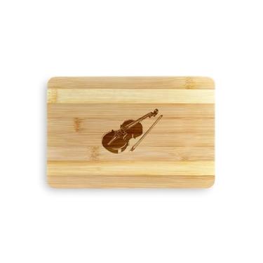 Imagem de Tábua de cortar violino, presentes de violino, presentes para amantes de violino, tábua de corte de bambu, ideia de presente de inauguração de casa, aniversário, ideia de presente de Natal (Grande (45