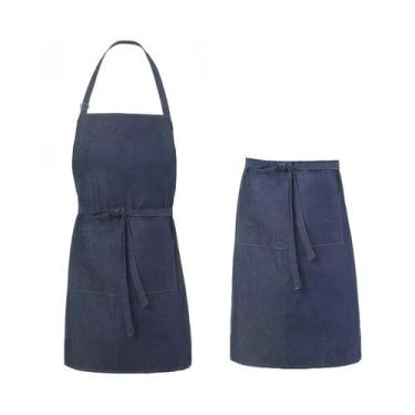 Imagem de Avental Jeans Cintura Kit Profissional Chef Bartender 2un - CASA CHA