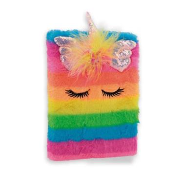 Imagem de Caderno Escolar Pelúcia Unicórnio Arco-Íris SCB97 - Polibrinq