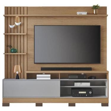 Imagem de Estante Home Theater Maceió com Pés Freijó Cinza Acetinado  Colibri