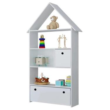 Imagem de Estante Casinha Infantil Organizadora Com Nichos 2 Gavetas Candy L03 B