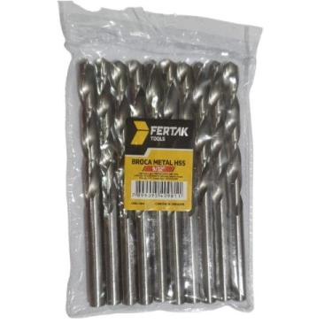 Imagem de KIT 10 Brocas De Aço Rápido HSS 9/32 mm Para Metais FERTAK 1278