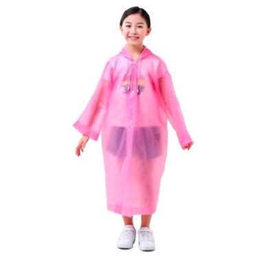 Imagem de Capa de Chuva Infantil cor Rosa Reforçada Impermeável Eva - Estilo Bol