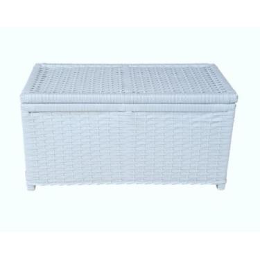 Imagem de Baú Cesto Caixa Organizadora Fibra Sintética 68x40x40 Branco - Artesan