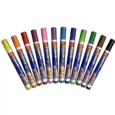 Imagem de Acrilpen Caneta para Tecido Acrilex Kit C/12 Cores