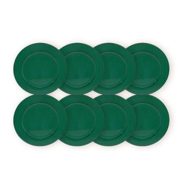 Imagem de Kit 8 Un Sousplat Redondo Verde Polipropileno 33Cm Rafimex