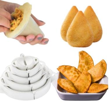 Imagem de Kit Forma de Coxinha 3 Tamanhos e Forma Molde Pastel Salgados Risole 5