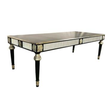 Imagem de Mesa de Jantar Império Black Espelhada e Folha de Ouro - LUXdécor