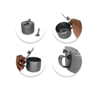 Imagem de Açucareiro C/ Tampa E Colher Acucareiro Inox- Ke Home - ke home 