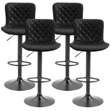 Imagem de Kit 04 Banqueta Alta Giratória Regulagem de Altura Duoffice Yara DU70