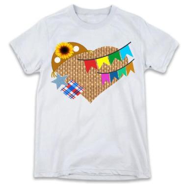 Imagem de 1 Camiseta Coração de Palha Festa Junina São João Personalizada - W3ar