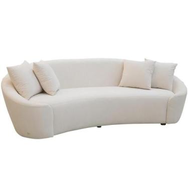 Imagem de Sofá 4 Lugares Orgânico Sala de Estar Living 270cm Adam T03 Veludo Beg