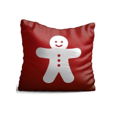 Imagem de Almofada de Natal com Capa 35x35 Bolacha de Gengibre Natalina Natal De