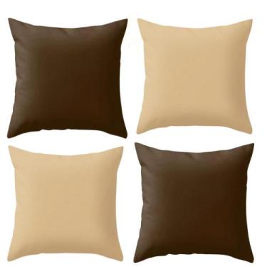 Imagem de Kit 4 Capas Lisas Cores Variadas Para Sala Sofá Luxo - Gabi Flor, Marr