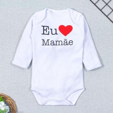 Imagem de Body longo de bebê frase eu amo a mamãe branco - Era Uma Vez, 9-12M