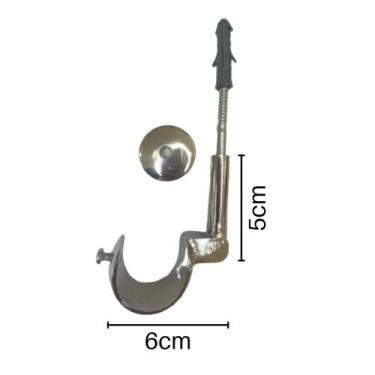 Imagem de Suporte Simples de Teto para Varão de Cortina 19mm - ART DECORAR, Crom