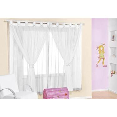 Imagem de Cortina Juvenil para varão simples 2m Branco - Rose jordão