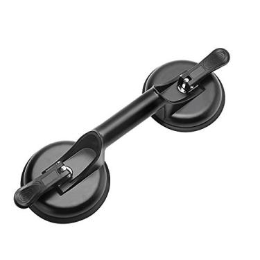 Imagem de FCHO — Suporte de vidro com ventosas de alumínio, ganchos para elevar o vidro grande/fixador de piso/vidro móvel/acolchoado para fixador de levantamento/dentadura, FCHO, Black-01