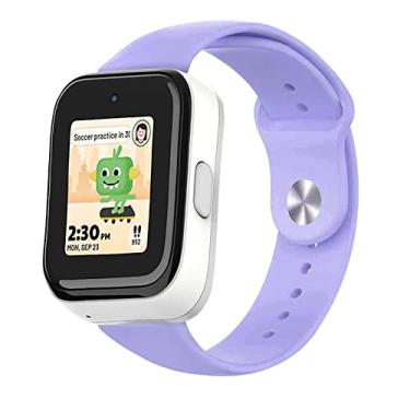 Imagem de NewJourney Compatível com pulseira de relógio infantil SyncUP de substituição, pulseiras de silicone macio compatíveis com o relógio T-Mobile Sync UP (roxo)