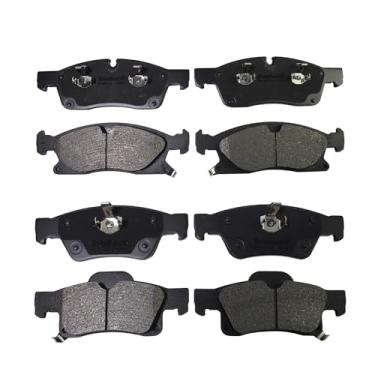 Imagem de IBESTWOLF Pastilhas de freio de cerâmica dianteiras e traseiras para Dodge Durango 2011-2020 para Jeep Grand Cherokee 2011 2012-2018, substituição da pastilha de freio a disco P-1455 P-1498