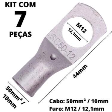 Imagem de 7un Terminal de Compressão Para Cabo de 50mm² Furo M12 SC50-12 - C&B C