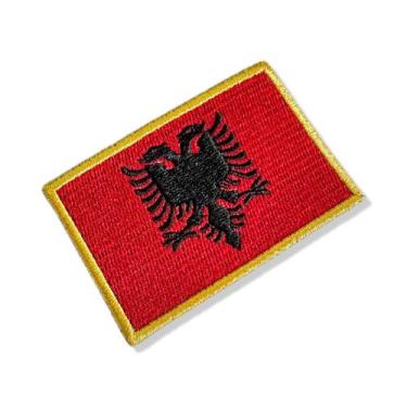 Imagem de BP0221-001 Bandeira Albânia Patch Bordado 7,5x5,0 - BR44