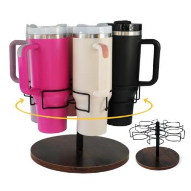 Imagem de RIYONG Organizador de garrafa de água para copo Stanley 1,134 g com alça, suporte de copo rotativo, design patenteado para acessórios de copos Stanley, organizador de cozinha e armazenamento - preto